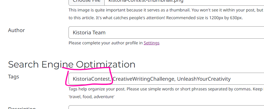 Contest Tag || Kistoria